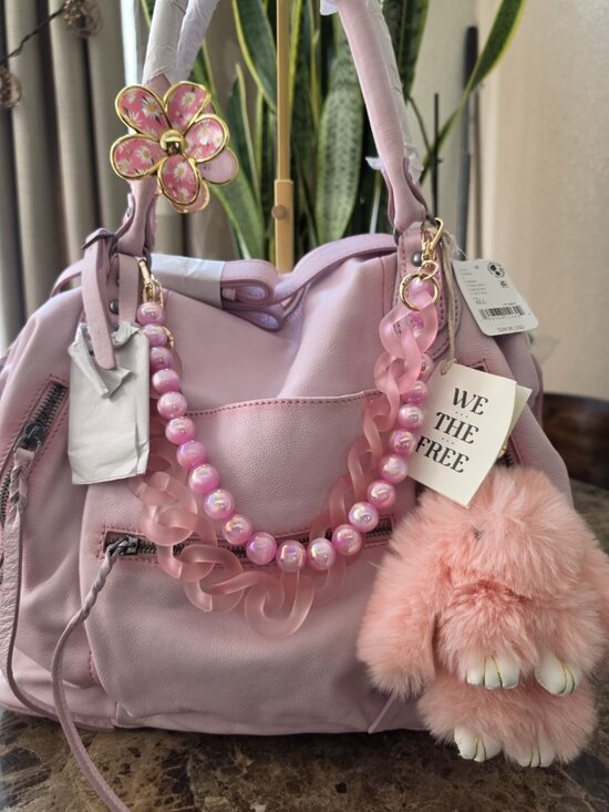 Free People Handbags - Free People Large Emerson Tote Bag NWT Peony Pink Pebbled Leather Shoulder Cross